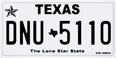 TX license plate DNU5110