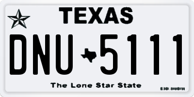 TX license plate DNU5111