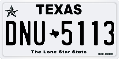 TX license plate DNU5113