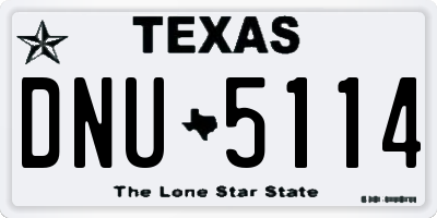 TX license plate DNU5114