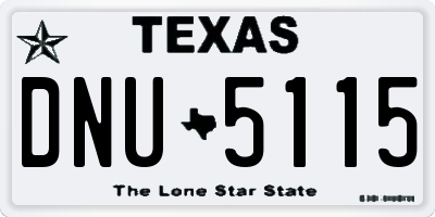 TX license plate DNU5115