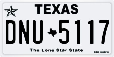 TX license plate DNU5117