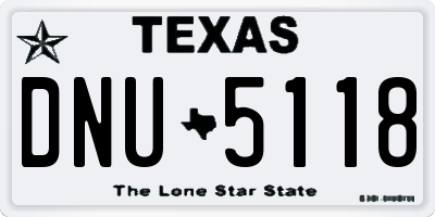 TX license plate DNU5118
