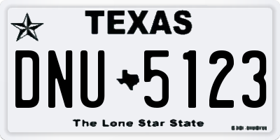 TX license plate DNU5123