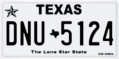 TX license plate DNU5124