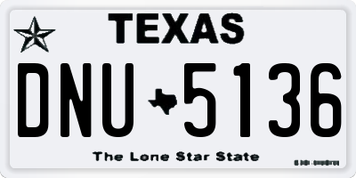 TX license plate DNU5136