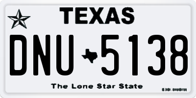 TX license plate DNU5138