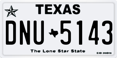 TX license plate DNU5143