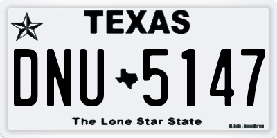 TX license plate DNU5147