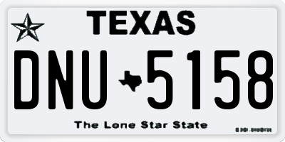 TX license plate DNU5158