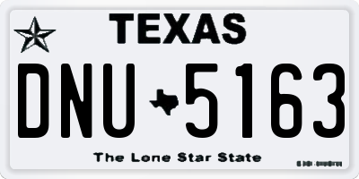 TX license plate DNU5163