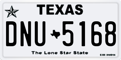 TX license plate DNU5168