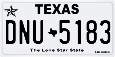 TX license plate DNU5183