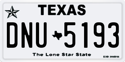 TX license plate DNU5193