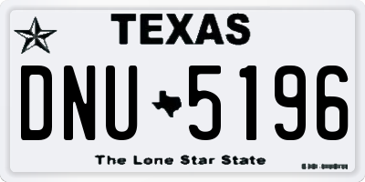 TX license plate DNU5196