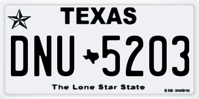 TX license plate DNU5203