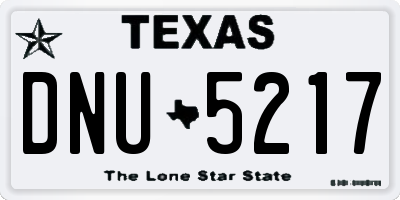 TX license plate DNU5217