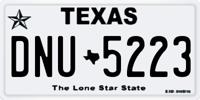 TX license plate DNU5223