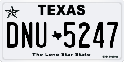 TX license plate DNU5247