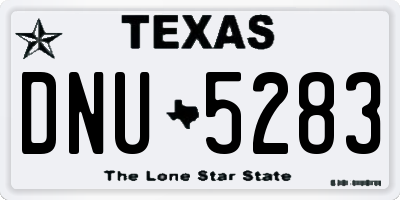 TX license plate DNU5283