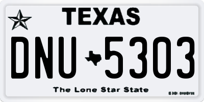 TX license plate DNU5303