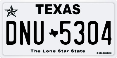 TX license plate DNU5304