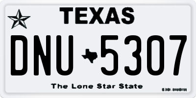 TX license plate DNU5307