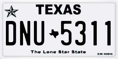 TX license plate DNU5311