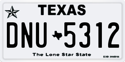 TX license plate DNU5312