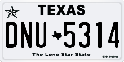 TX license plate DNU5314