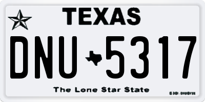 TX license plate DNU5317