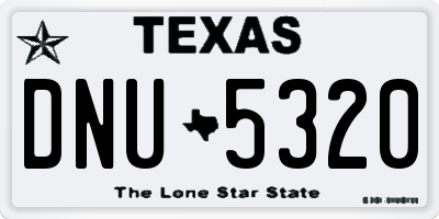 TX license plate DNU5320