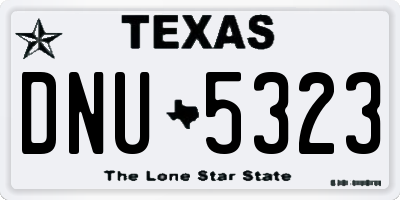 TX license plate DNU5323