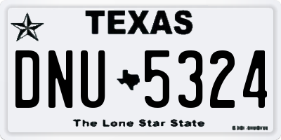 TX license plate DNU5324