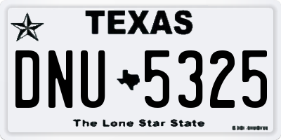 TX license plate DNU5325