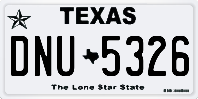 TX license plate DNU5326