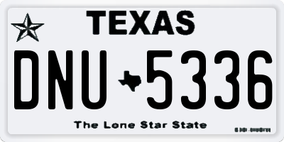 TX license plate DNU5336