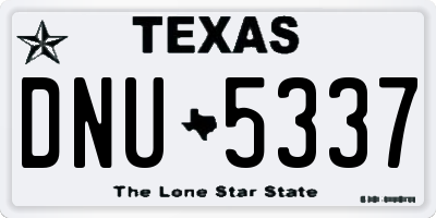 TX license plate DNU5337
