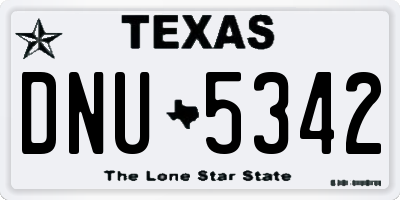 TX license plate DNU5342