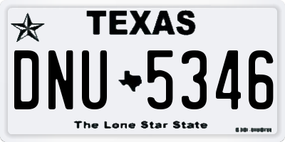 TX license plate DNU5346
