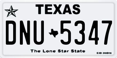TX license plate DNU5347
