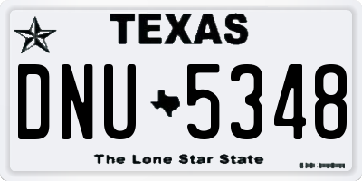 TX license plate DNU5348