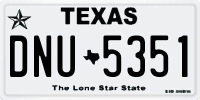 TX license plate DNU5351
