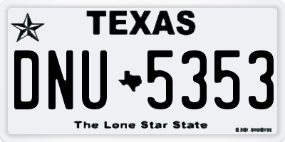 TX license plate DNU5353