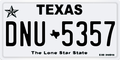 TX license plate DNU5357