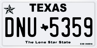 TX license plate DNU5359