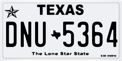 TX license plate DNU5364