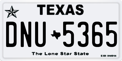 TX license plate DNU5365