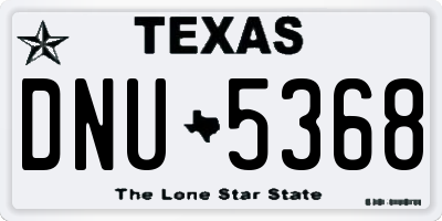 TX license plate DNU5368