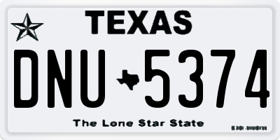 TX license plate DNU5374